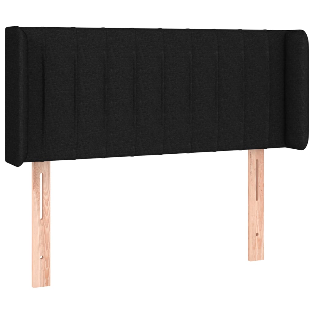 sengegavl med LED-lys 93x16x78/88 cm stof sort
