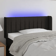 sengegavl med LED-lys 93x16x78/88 cm stof sort