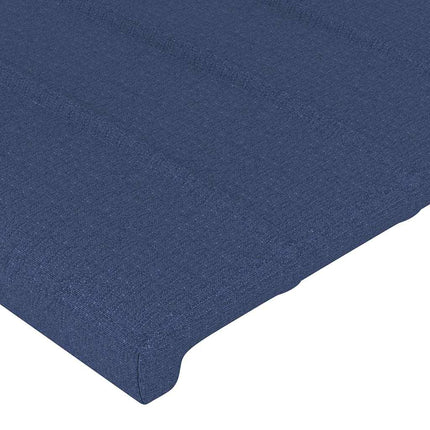 sengegavl med LED-lys 93x16x78/88 cm stof blå