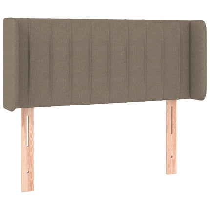 sengegavl med LED-lys 103x16x78/88 cm stof gråbrun