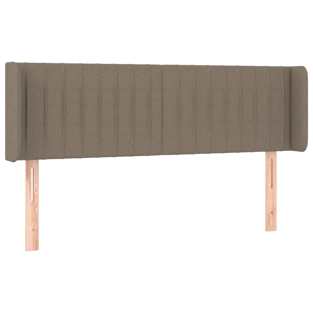 sengegavl med LED-lys 147x16x78/88 cm stof gråbrun