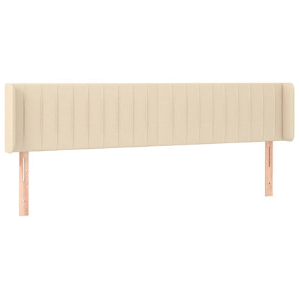 sengegavl med LED-lys 163x16x78/88 cm stof cremefarvet
