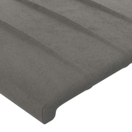 sengegavl med LED-lys 83x16x78/88 cm fløjl lysegrå