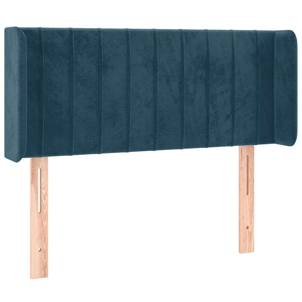 sengegavl med LED-lys 93x16x78/88 cm fløjl Mørkeblå