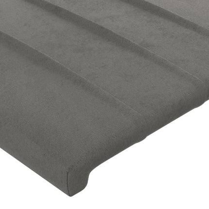 sengegavl med LED-lys 103x16x78/88 cm fløjl lysegrå