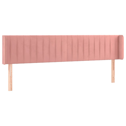 sengegavl med LED-lys 163x16x78/88 cm fløjl lyserød