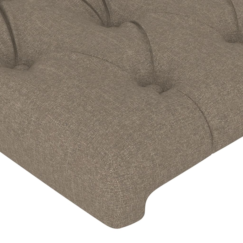sengegavl med LED-lys 93x16x78/88 cm stof gråbrun