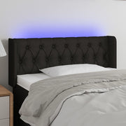 sengegavl med LED-lys 103x16x78/88 cm stof sort