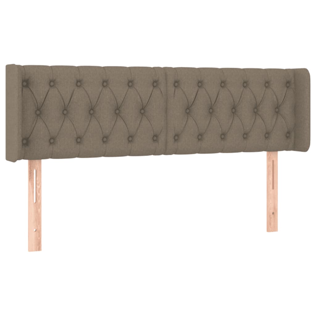 sengegavl med LED-lys 163x16x78/88 cm stof gråbrun