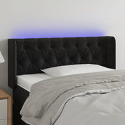 sengegavl med LED-lys 93x16x78/88 cm fløjl sort