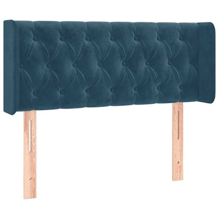 sengegavl med LED-lys 103x16x78/88 cm fløjl mørkeblå