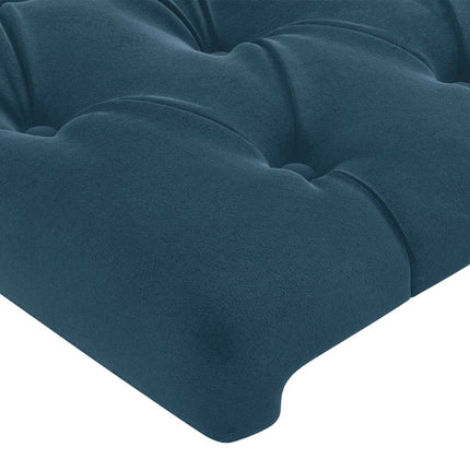 sengegavl med LED-lys 183x16x78/88 cm fløjl mørkeblå