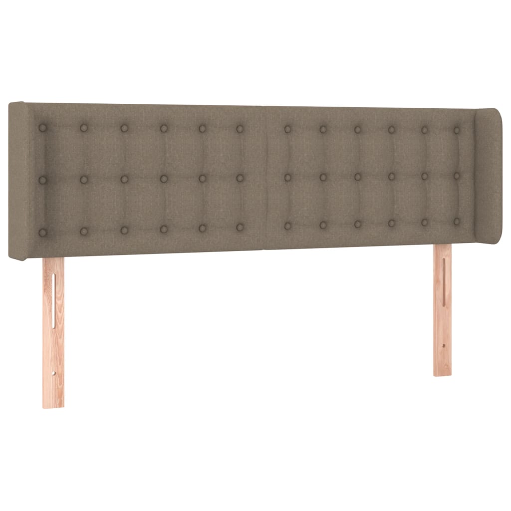 sengegavl med LED-lys 147x16x78/88 cm stof gråbrun