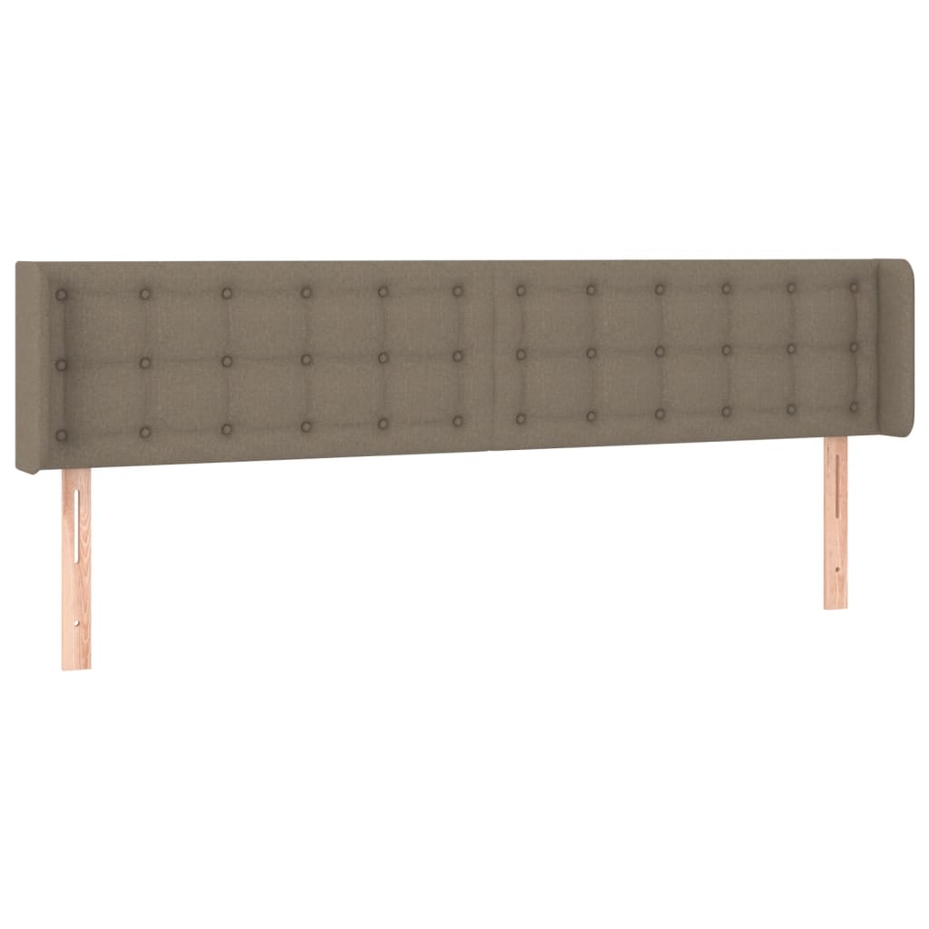 sengegavl med LED-lys 183x16x78/88 cm stof gråbrun