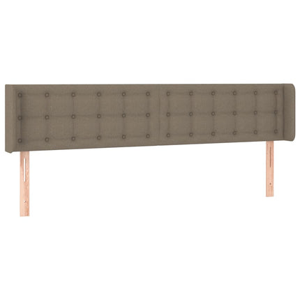 sengegavl med LED-lys 183x16x78/88 cm stof gråbrun