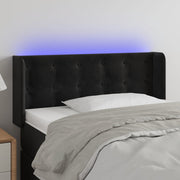 sengegavl med LED-lys 83x16x78/88 cm fløjl sort