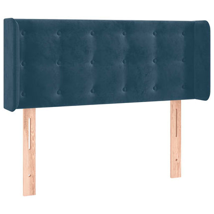 sengegavl med LED-lys 93x16x78/88 cm fløjl Mørkeblå