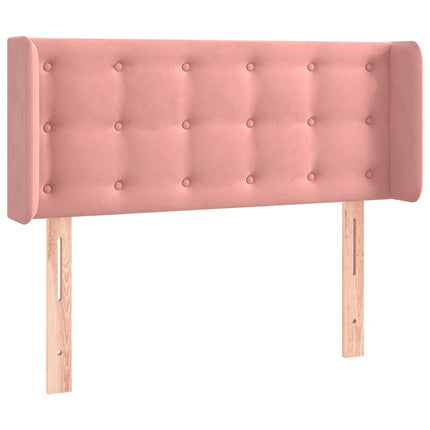 sengegavl med LED-lys 103x16x78/88 cm fløjl lyserød