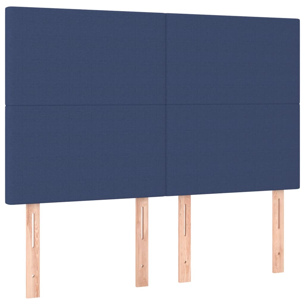 kontinentalseng med madras 140x190 cm stof blå