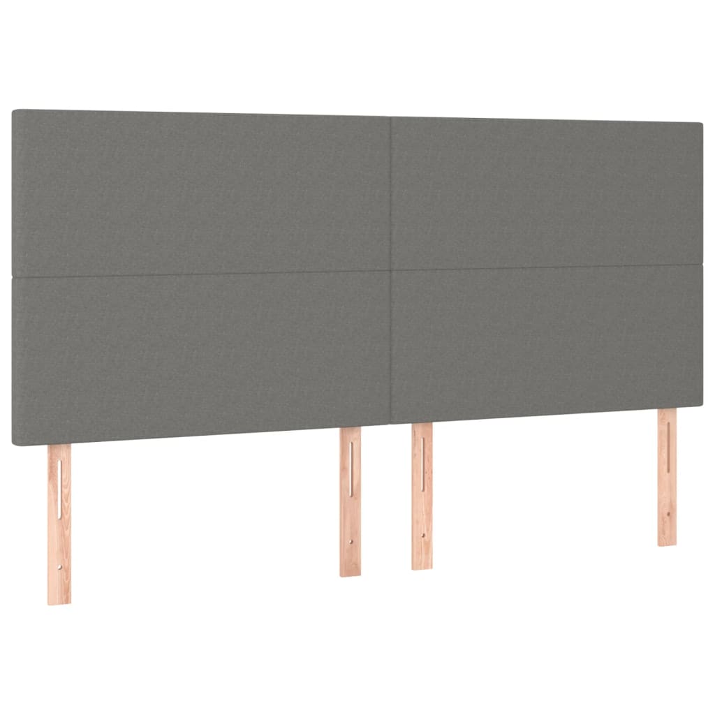 kontinentalseng med madras 200x200 cm stof mørkegrå