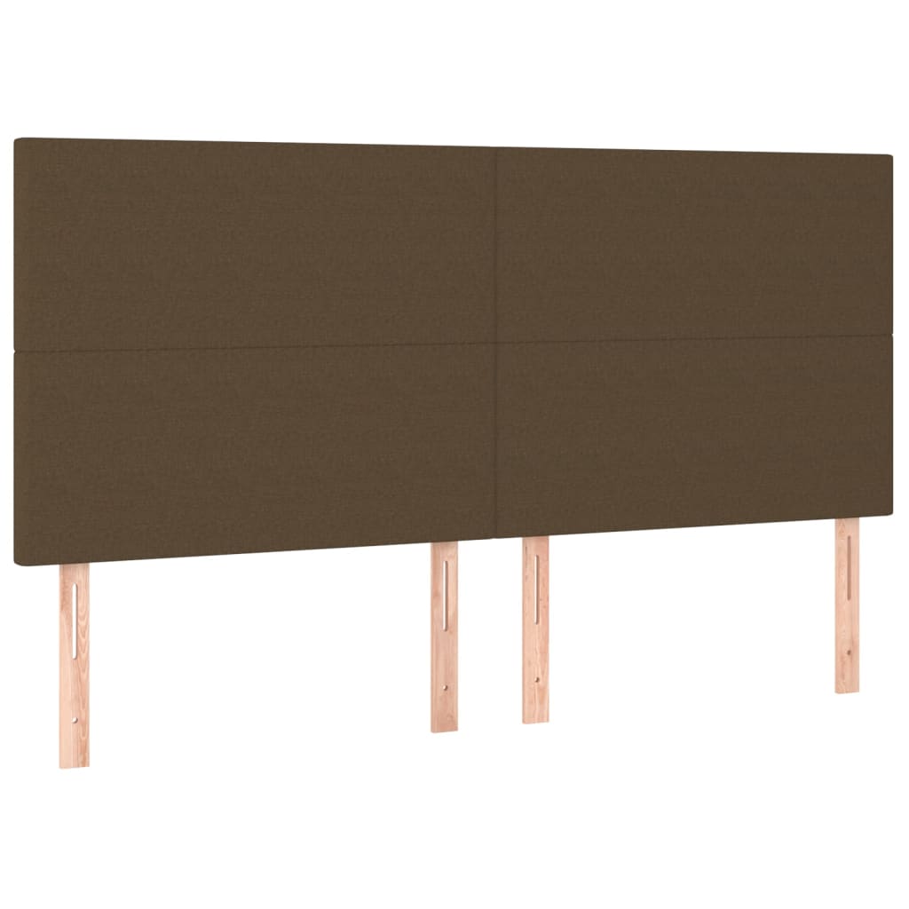 kontinentalseng med madras 200x200 cm stof mørkebrun