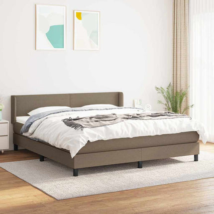 kontinentalseng med madras 160x200 cm stof gråbrun