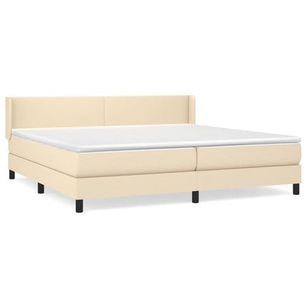 kontinentalseng med madras 200x200 cm stof cremefarvet