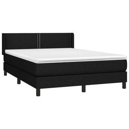 kontinentalseng med madras 140x190 cm stof sort