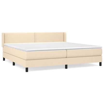kontinentalseng med madras 200x200 cm stof cremefarvet