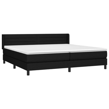 kontinentalseng med madras 200x200 cm stof sort