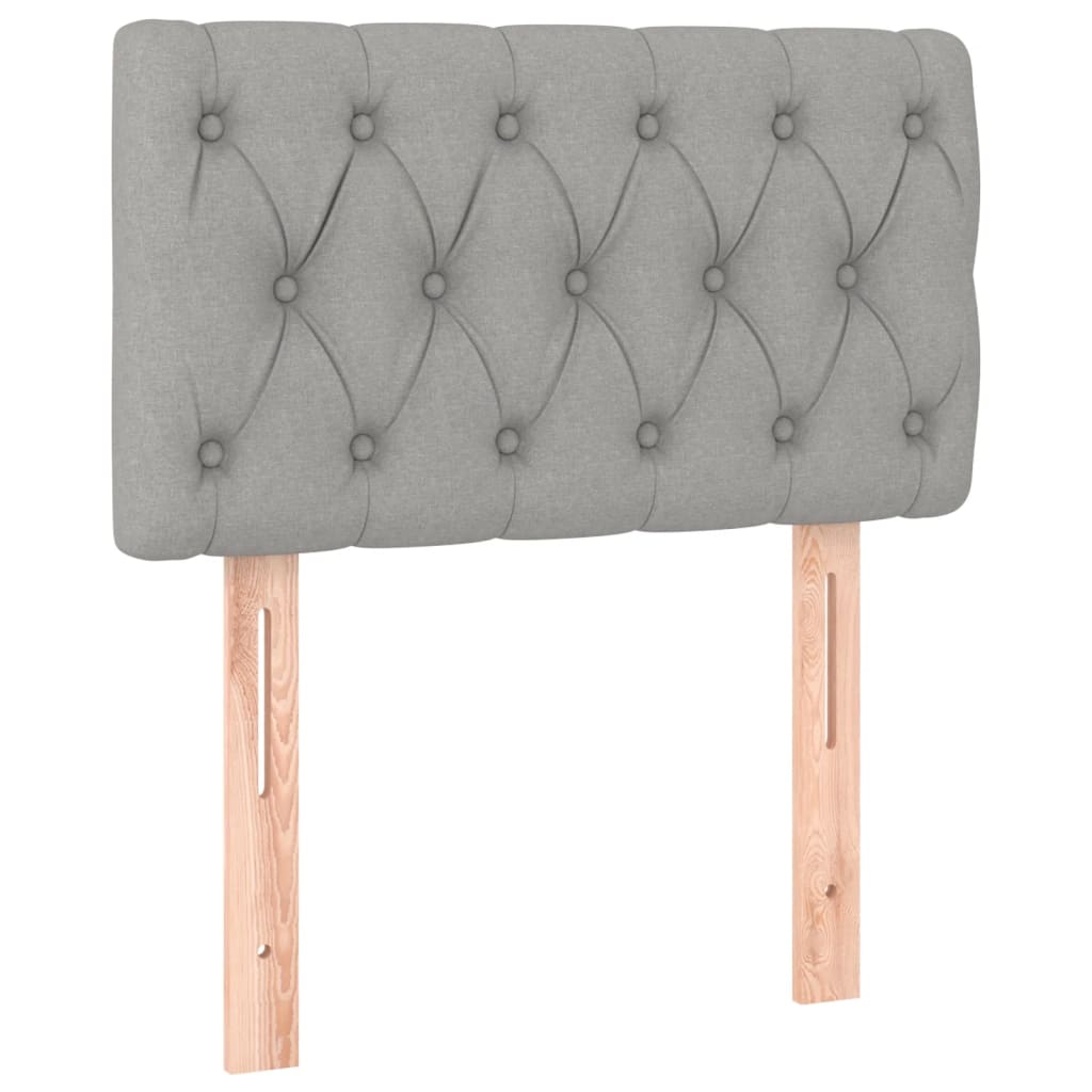 kontinentalseng 80x200 cm stof lysegrå