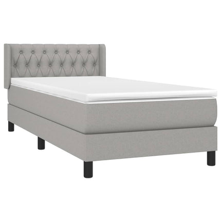 kontinentalseng med madras 100x200 cm stof lysegrå