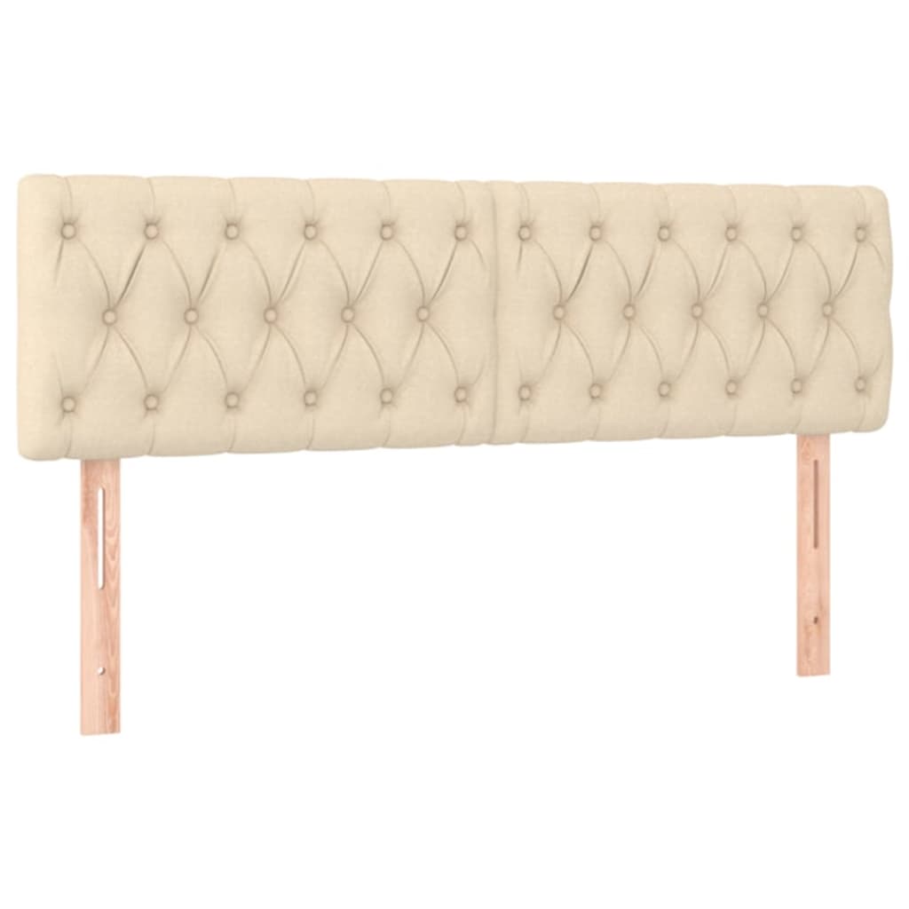 kontinentalseng med madras 140x200 cm stof cremefarvet