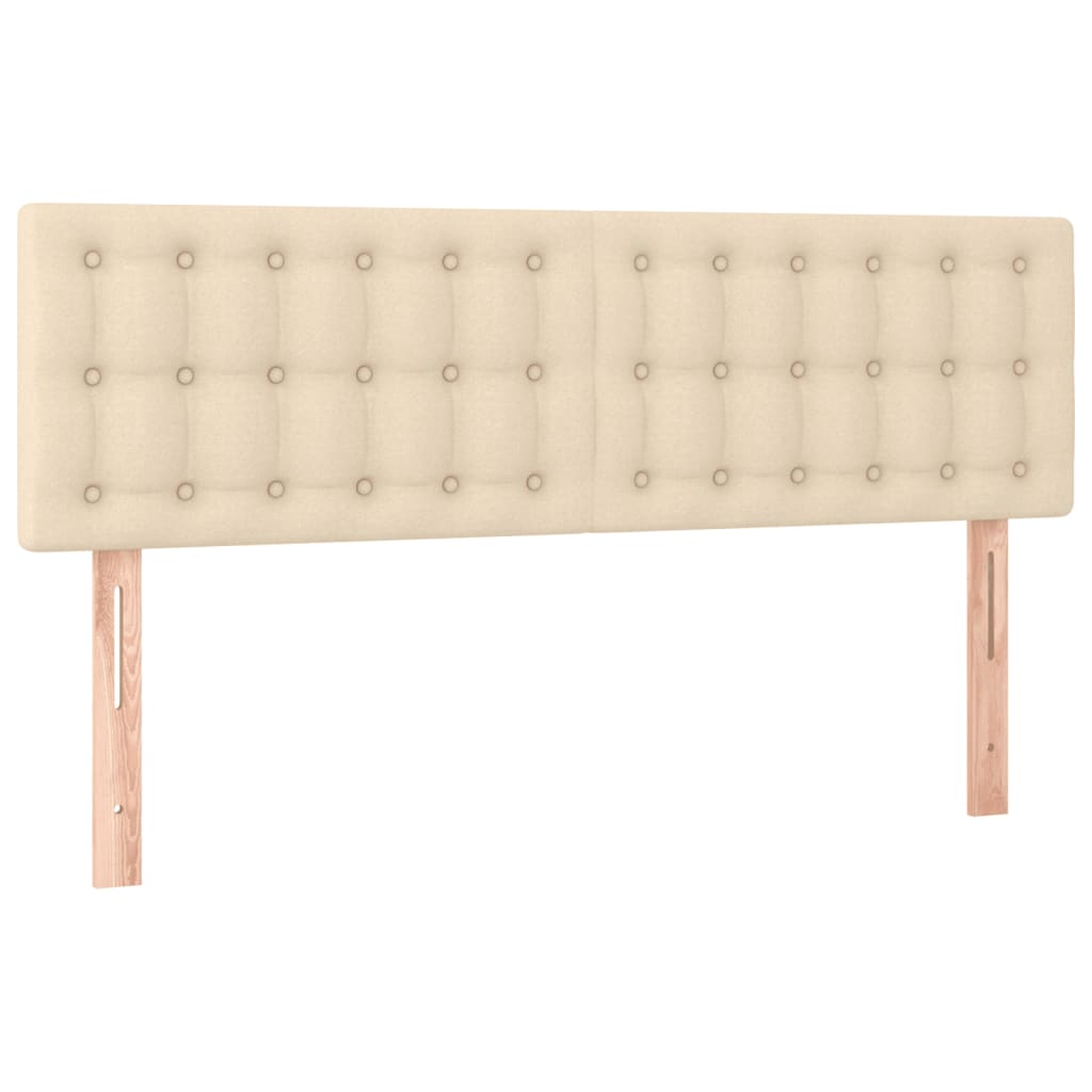 kontinentalseng med madras 140x190 cm stof cremefarvet