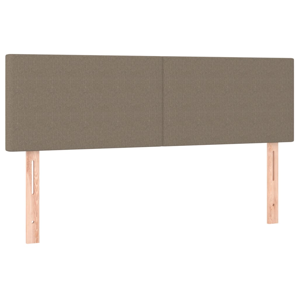 kontinentalseng med madras 140x190 cm stof gråbrun