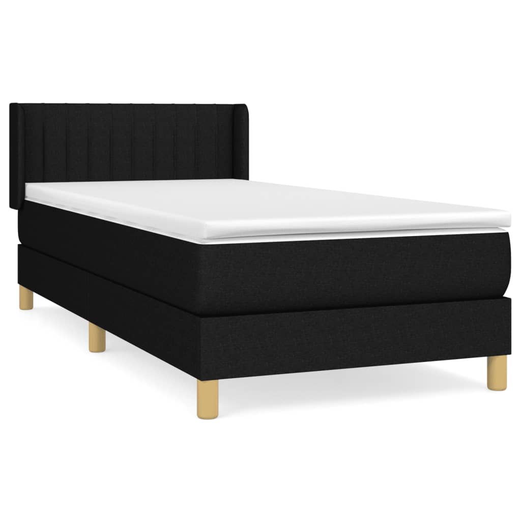 kontinentalseng med madras 80x200 cm stof sort