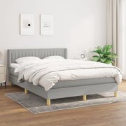 kontinentalseng med madras 140x190 cm stof lysegrå