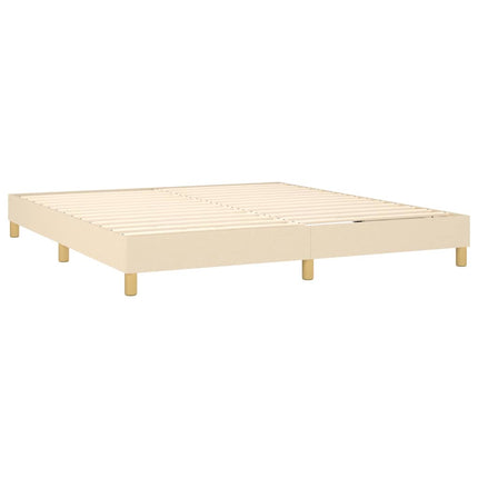 kontinentalseng med madras 160x200 cm stof cremefarvet