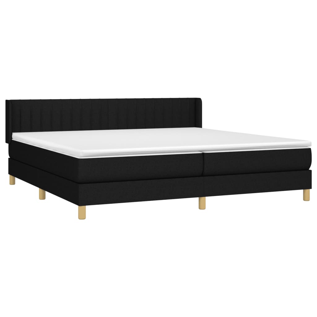 kontinentalseng med madras 200x200 cm stof sort
