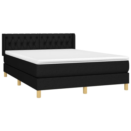 kontinentalseng med madras 140x190 cm stof sort