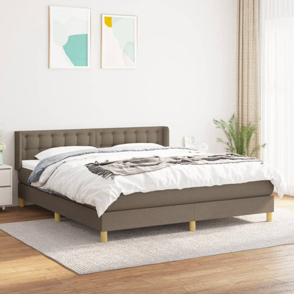 kontinentalseng med madras 160x200 cm stof gråbrun