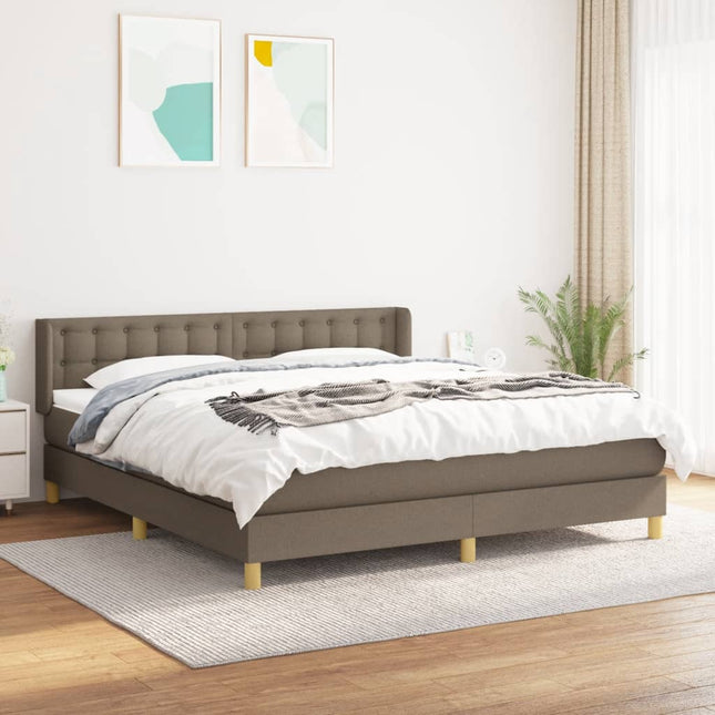 kontinentalseng med madras 160x200 cm stof gråbrun