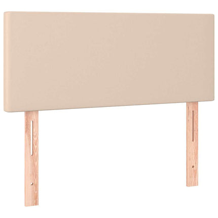 kontinentalseng 90x200 cm kunstlæder cappuccinofarvet