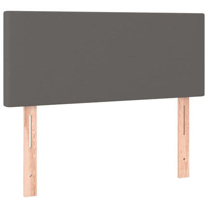 kontinentalseng med madras 100x200 cm kunstlæder grå