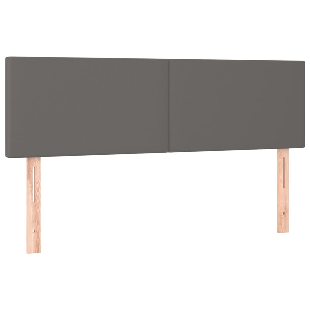 kontinentalseng med madras 140x190 cm kunstlæder grå