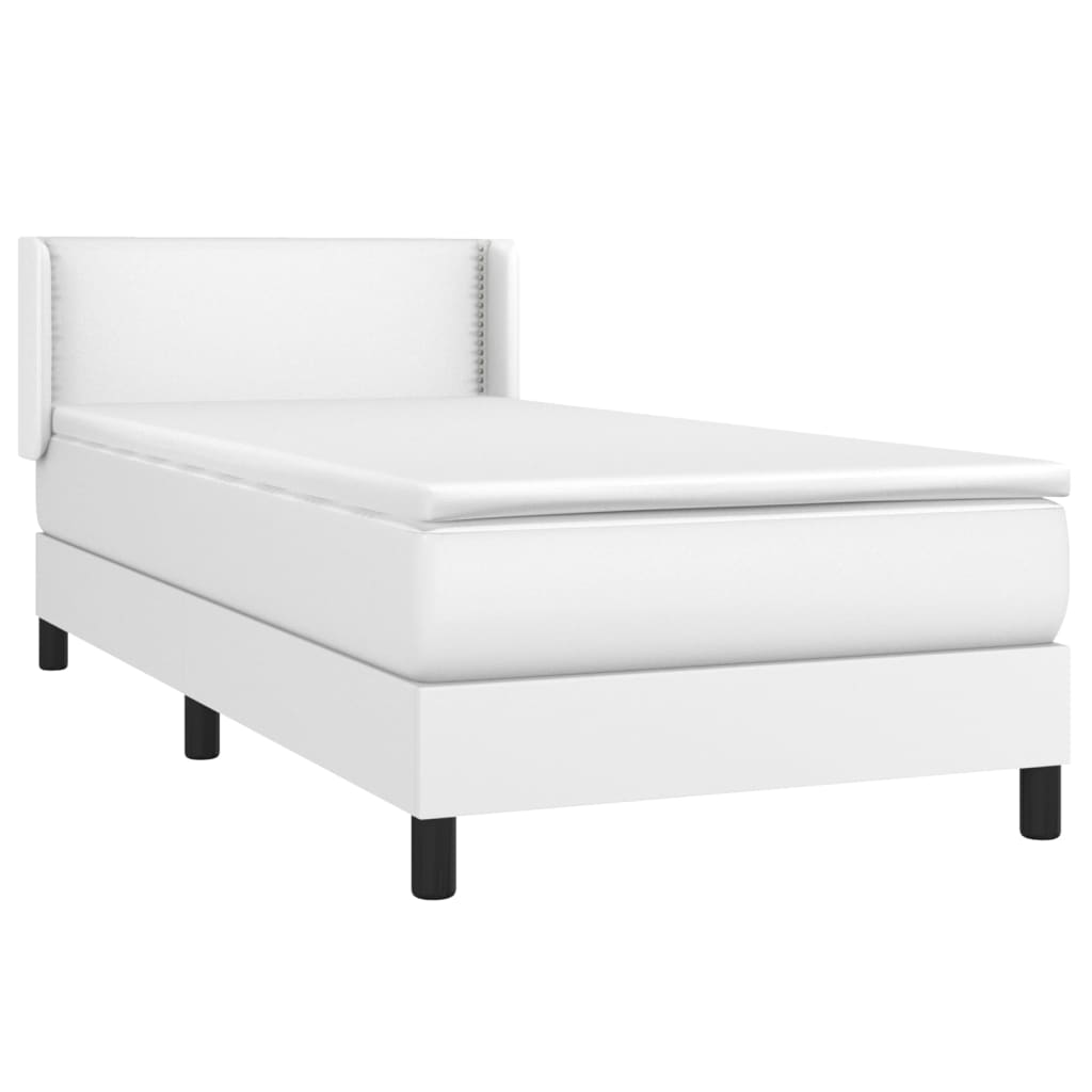 kontinentalseng med madras 100x200 cm kunstlæder hvid