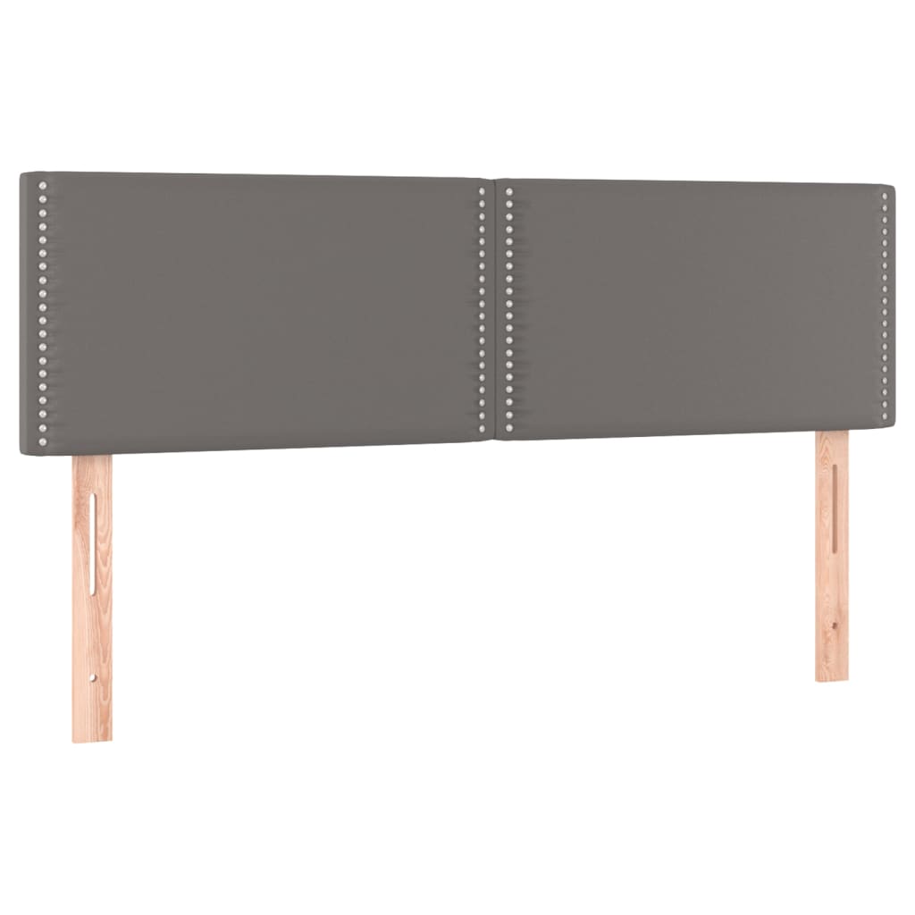 kontinentalseng med madras 140x190 cm kunstlæder grå