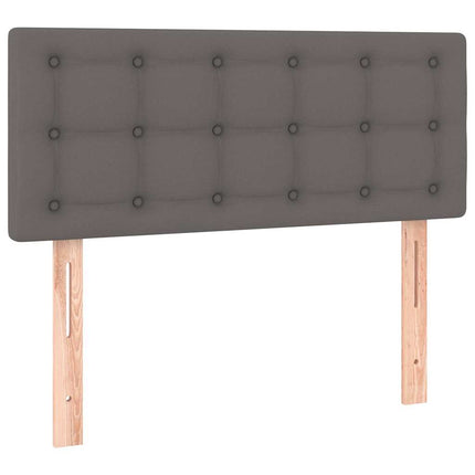 kontinentalseng med madras 80x200 cm kunstlæder grå