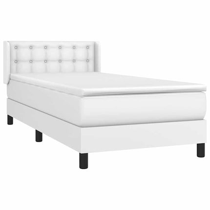 kontinentalseng med madras 90x190 cm kunstlæder hvid