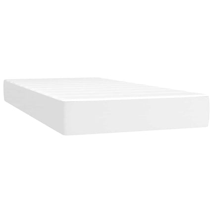 kontinentalseng med madras 90x190 cm kunstlæder hvid